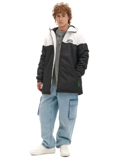 Dwukolorowa kurtka z kapturem