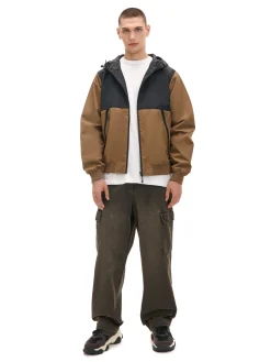 Dwukolorowa lekka kurtka z kapturem