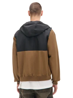 Dwukolorowa lekka kurtka z kapturem