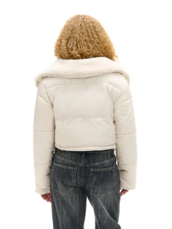 Dwustronna beżowa kurtka puffer