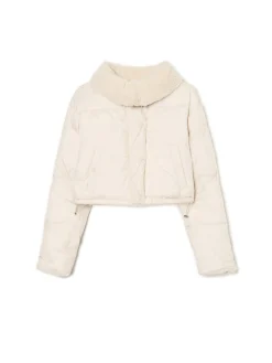 Dwustronna beżowa kurtka puffer