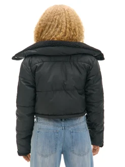 Dwustronna czarna kurtka puffer