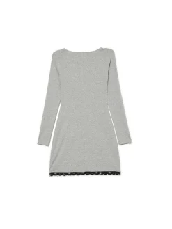 Dzianinowa szara sukienka midi