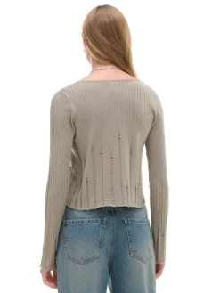 Dzianinowy kardigan z domieszką wełny