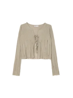 Dzianinowy kardigan z domieszką wełny