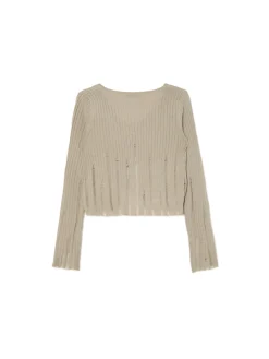 Dzianinowy kardigan z domieszką wełny