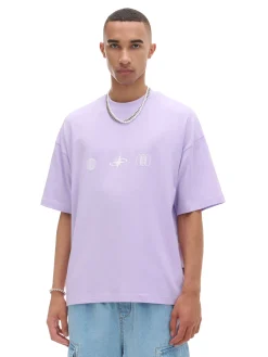 Fioletowa koszulka z nadrukiem