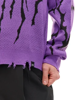 Fioletowy sweter z nadrukiem