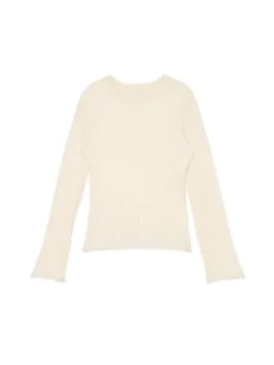 Gładki kremowy sweter