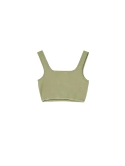 Gładki oliwkowy top