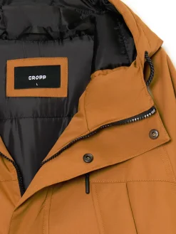 Gładki płaszcz z kapturem