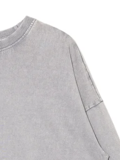 Gładki szary T-shirt longsleeve UNISEX