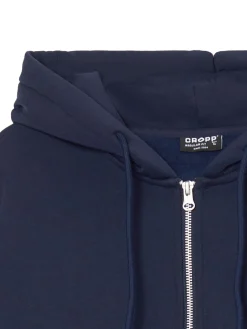 Granatowa rozpinana bluza z kapturem