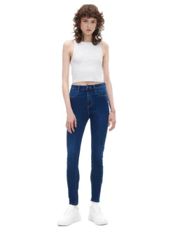 Granatowe jeansy skinny