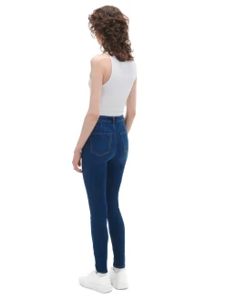 Granatowe jeansy skinny