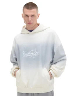 Jasna bluza boxy z kapturem