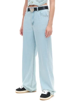 Jasne jeansy retro wide leg