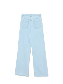 Jasne jeansy retro wide leg