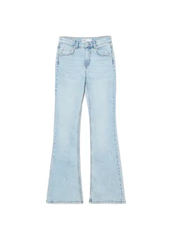 Jasne jeansy skinny flare