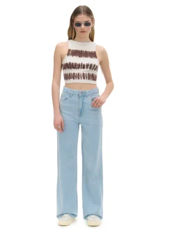 Jasne jeansy wide leg