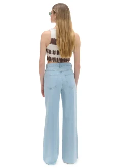 Jasne jeansy wide leg