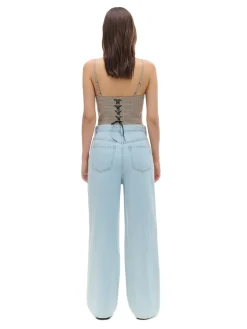 Jasne jeansy wide leg PETITE