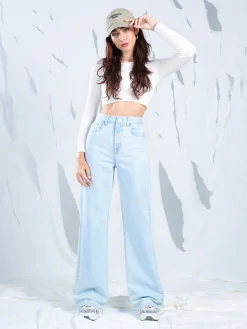 Jasne jeansy wide leg TALL