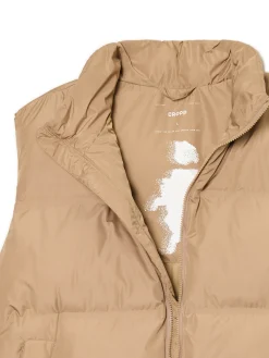 Jasnobrązowa pikowana kamizelka z regulacją