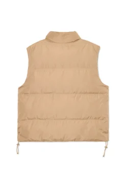 Jasnobrązowa pikowana kamizelka z regulacją