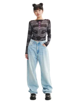 Jasnoniebieskie jeansy wide leg