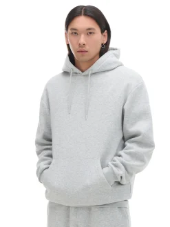 Jasnoszara bluza regular z kapturem