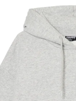 Jasnoszara bluza regular z kapturem