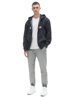 Jasnoszare jeansowe joggery chino