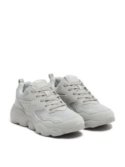 Jasnoszare sneakersy z odblaskowymi elementami