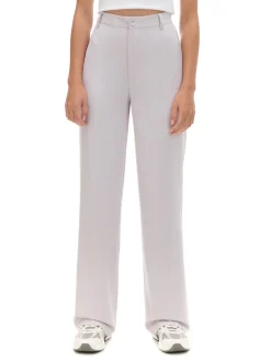 Jasnoszare spodnie z wysokim stanem