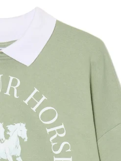 Jasnozielona bluza z kołnierzykiem