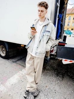 Jeansowa kurtka katanka oversize