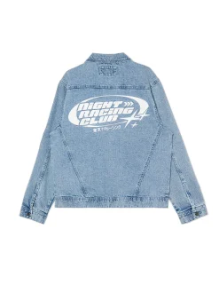 Jeansowa kurtka z nadrukami