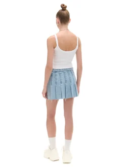 Jeansowa spódniczka z zakładkami