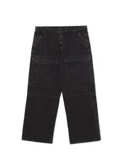 Jeansy baggy z efektem znoszenia