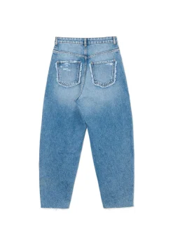 Jeansy balloon z przetarciami