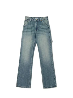 Jeansy straight w stylu retro