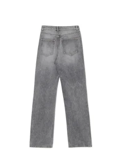 Jeansy straight z wysokim stanem