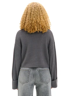 Jesienny sweter oversize z golfem