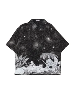 Koszula oversize z artystycznym nadrukiem