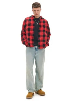 Koszula w kratę z postrzępieniami