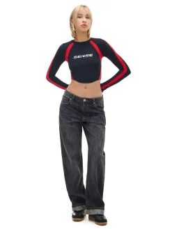 Koszulka longsleeve z racingowym nadrukiem