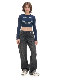 Koszulka longsleeve z uśmiechniętym nadrukiem