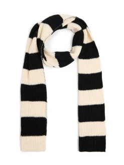 Kremowo-czarny szalik