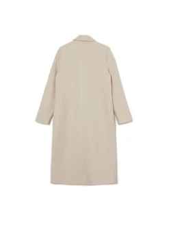 Kremowy długi płaszcz